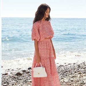 Floral crop top + skirt (brand new)